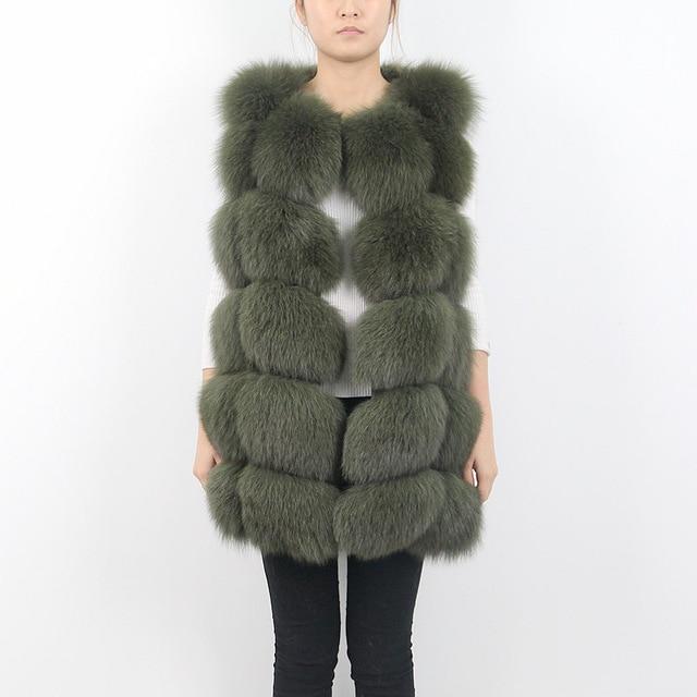 Plus Size Faux Fur Bubble Gilet - Sleeveless Luxury Long Gilet