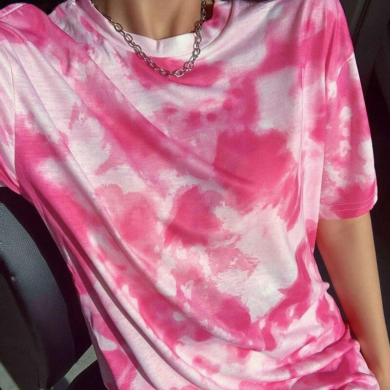 Tie Dye Oversized T-shirt & Cycle Short Loungewear Set