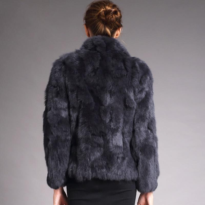 Short Faux Fur Coat With High Collar