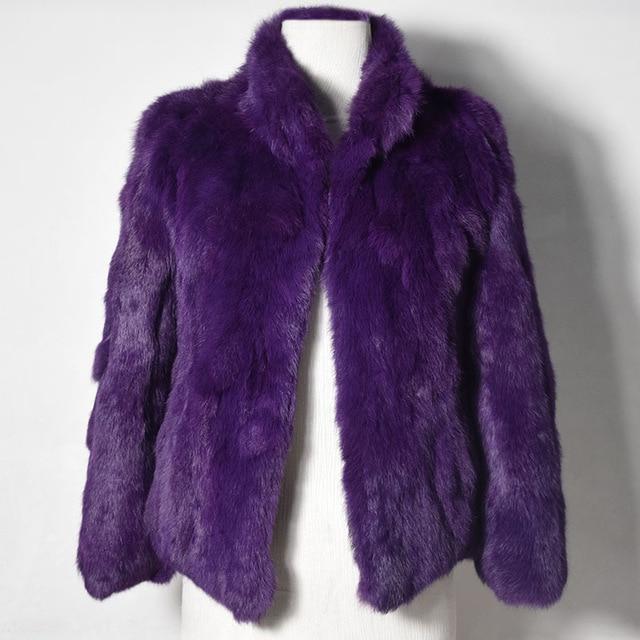 Short Faux Fur Coat With High Collar