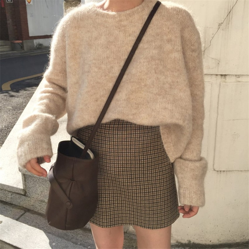 Knitting Vintage Long Sleeve Elegant Knitted Sweater - MomyMall