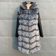 Removable Sleeve Faux Fur Coat With Hood