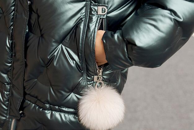 Winter Duck Down Coat - Hooded Big Fur Shiny Puffer Coat