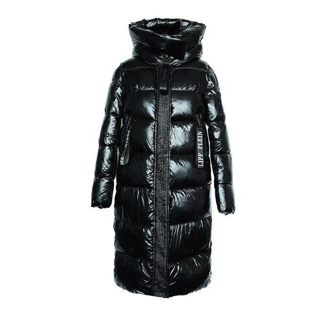 Glossy Down Puffer Jacket With Hood