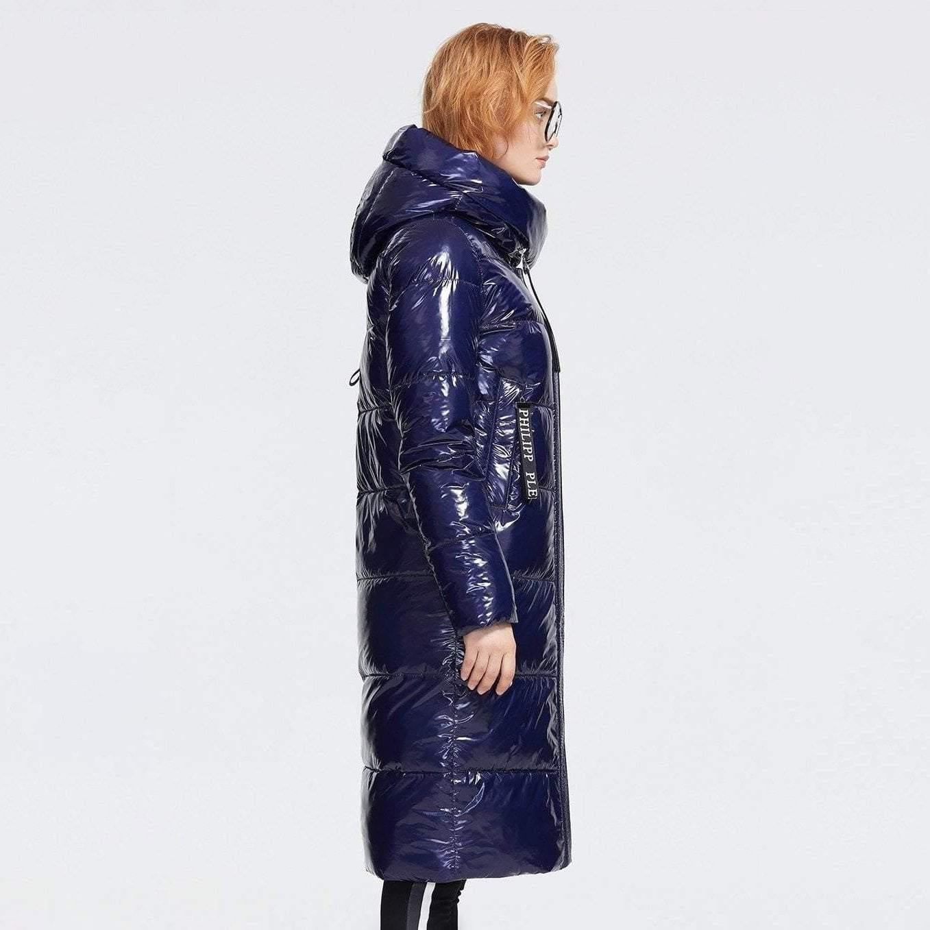 Glossy Down Puffer Jacket With Hood