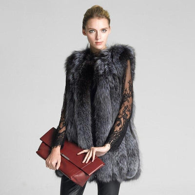 Longline Faux Fur Gilet With Pockets