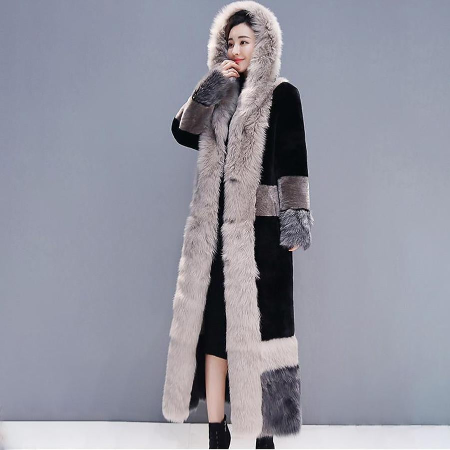 Winter Faux Fur Coat - Plus Size Maxi Fur Coat