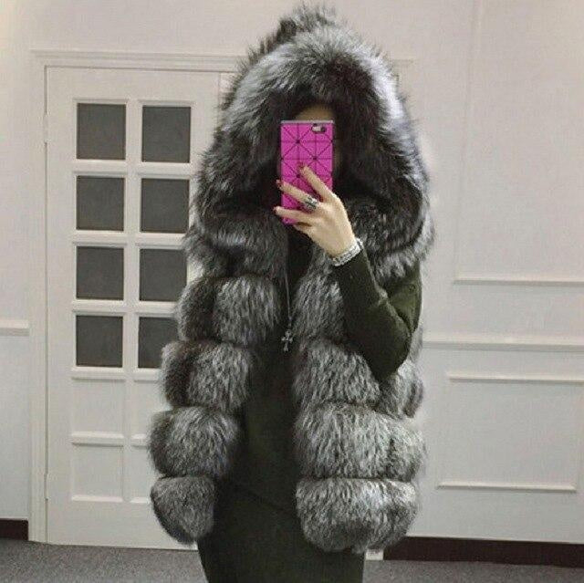 Sleeveless Faux Fur Hooded Coat