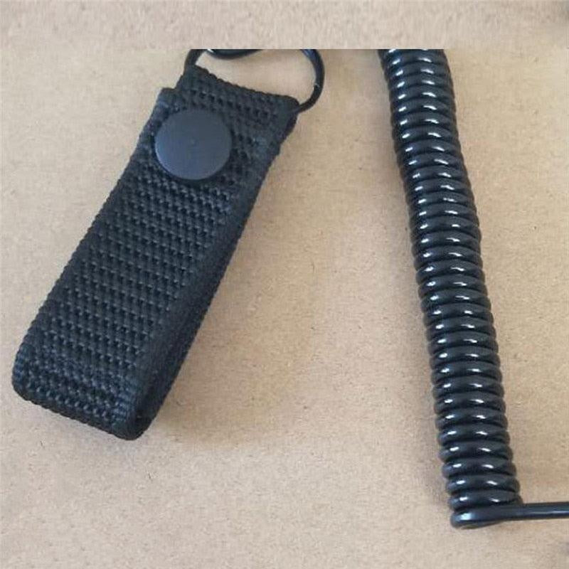 Tactical Anti-lost Elastic Lanyard Rope Military Spring Safety Strap Gun Rope For Key Ring Chain Flashlight Hunting Accessories - MomyMall