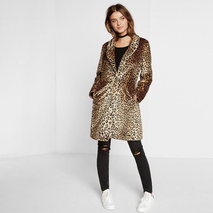 Faux Fur Leopard Trench Coat