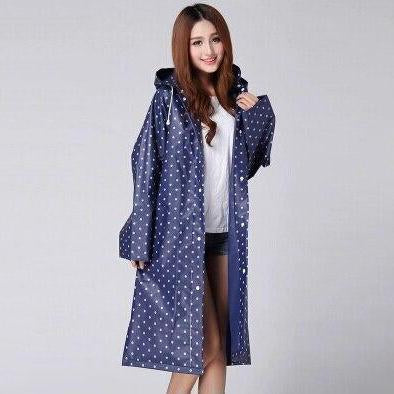 Polka Dot Raincoat With Hood