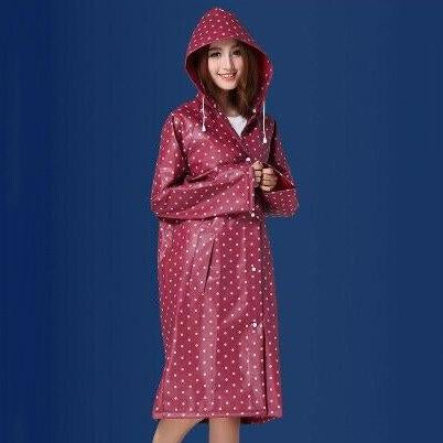 Polka Dot Raincoat With Hood