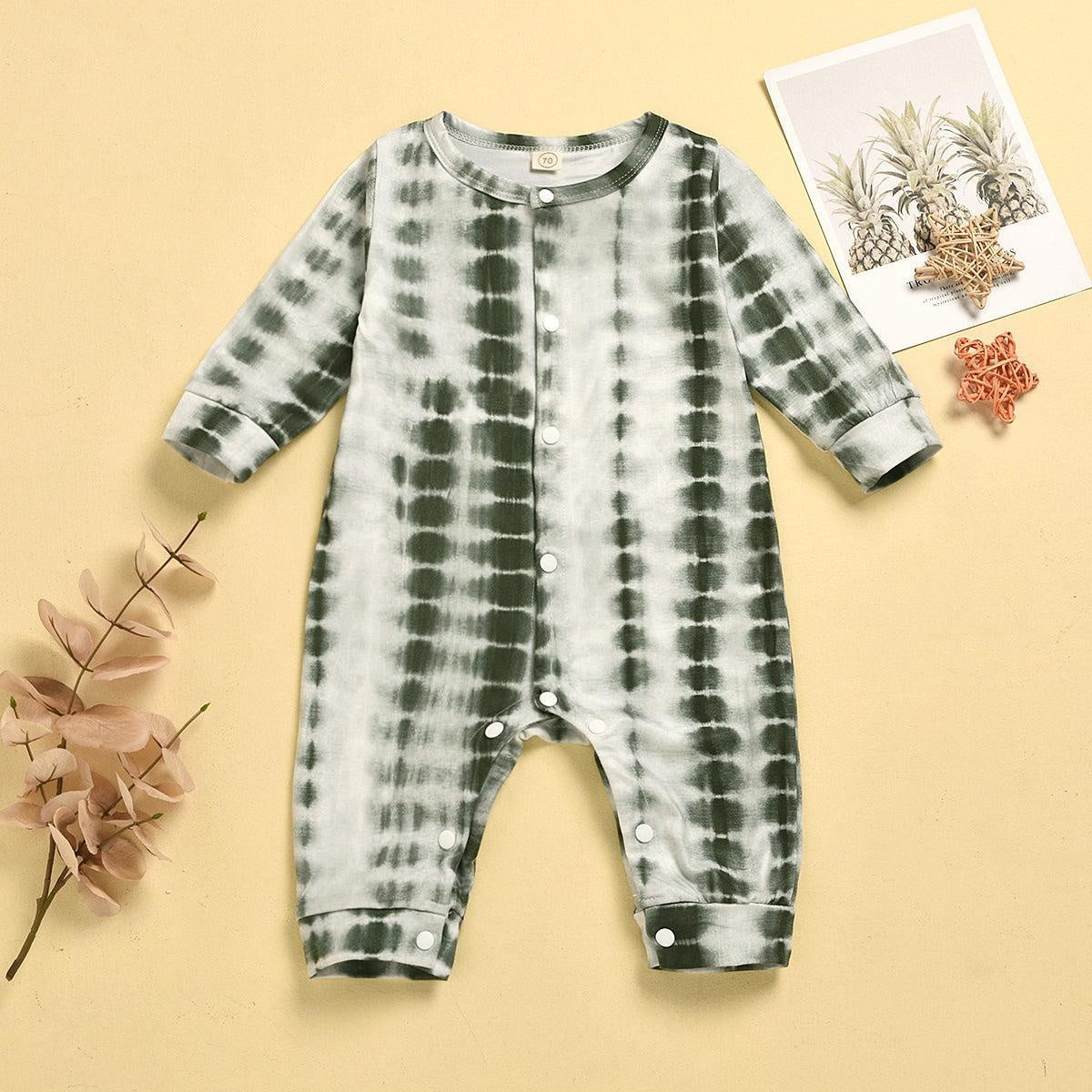 Boys Long Sleeve Tie Dye Romper (4 Colors)