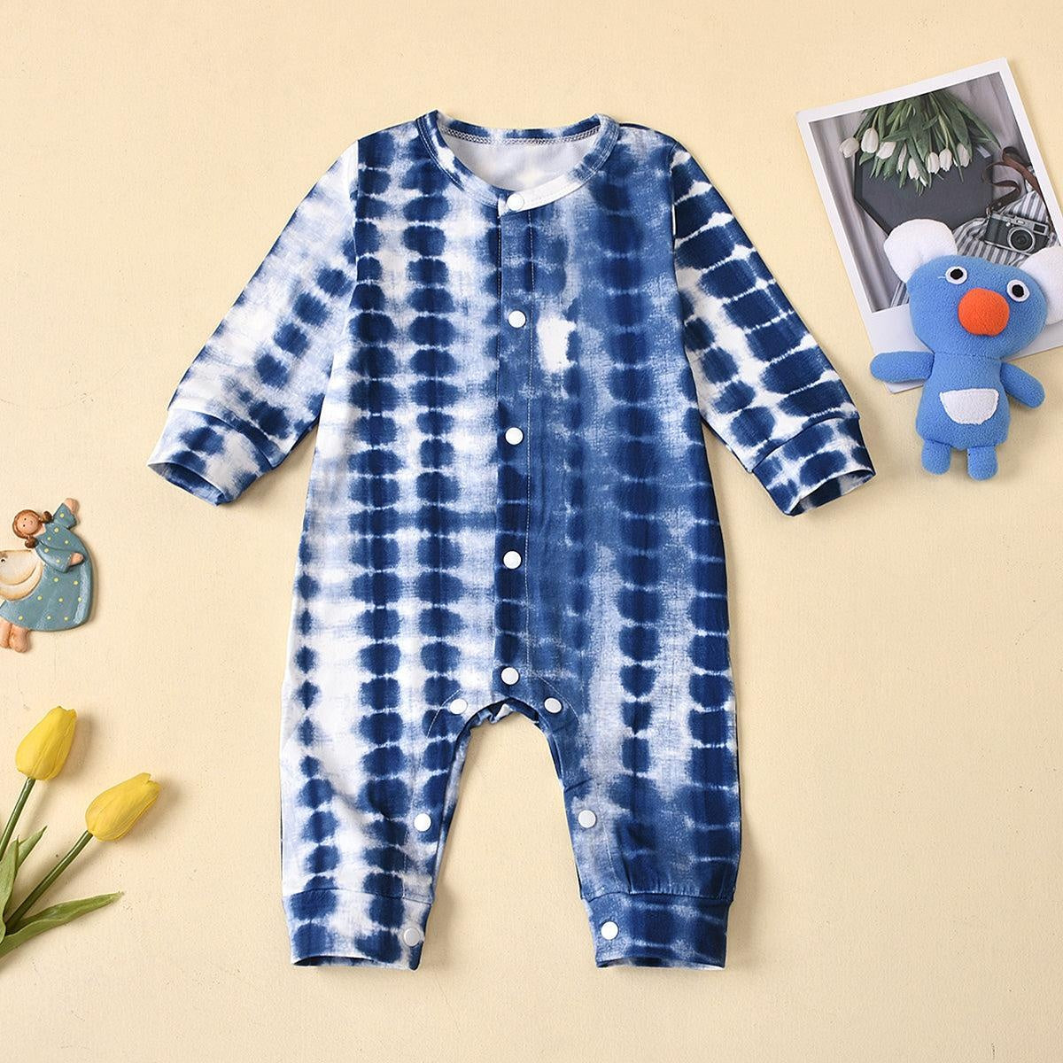 Boys Long Sleeve Tie Dye Romper (4 Colors)