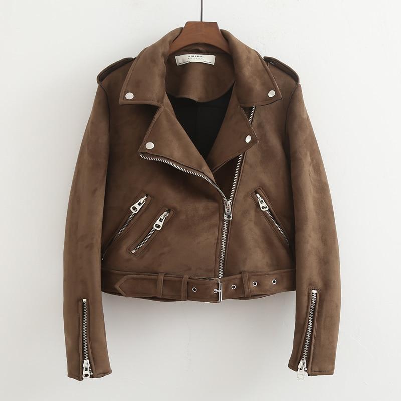 Faux Suede Biker Jacket