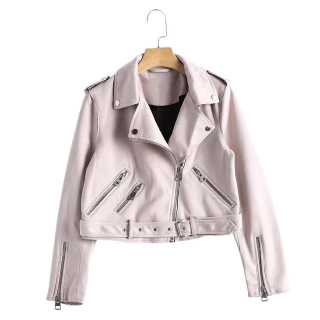 Faux Suede Biker Jacket