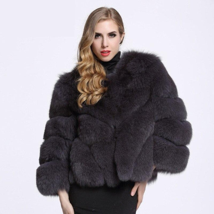 Panelled Faux Fur Coat
