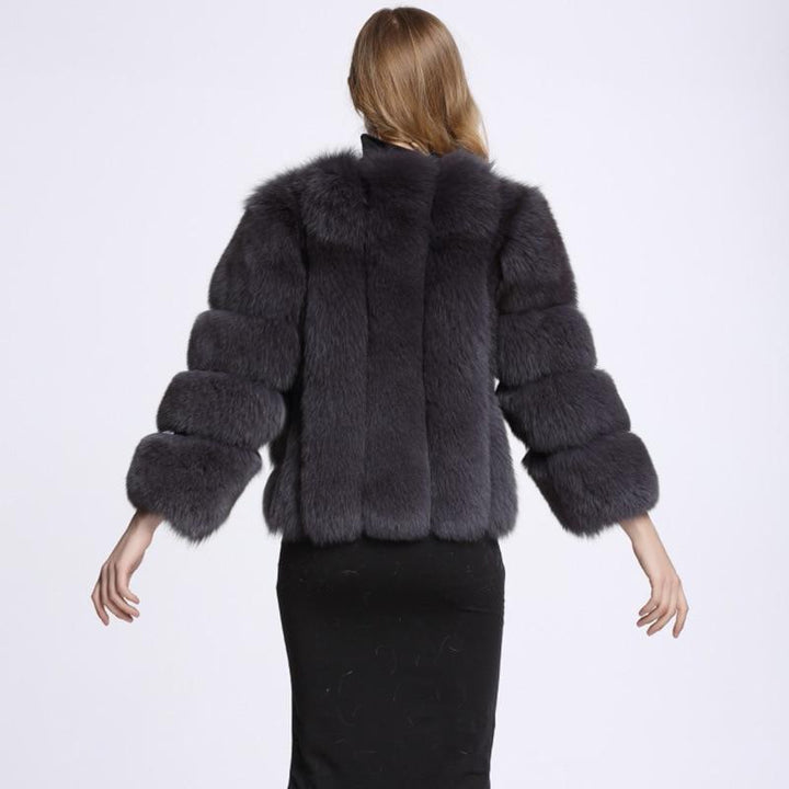 Panelled Faux Fur Coat