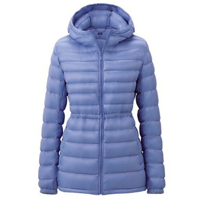 Hooded Ultra Light Down Jacket With Drawstring Waist