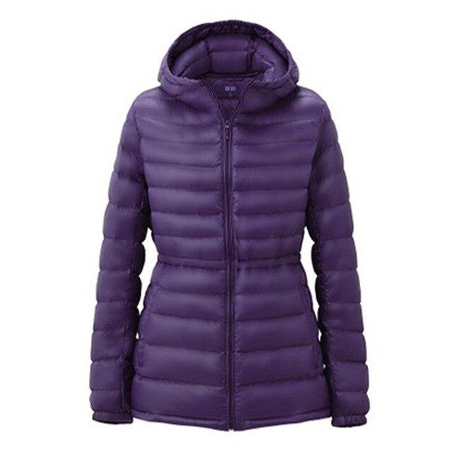 Hooded Ultra Light Down Jacket With Drawstring Waist