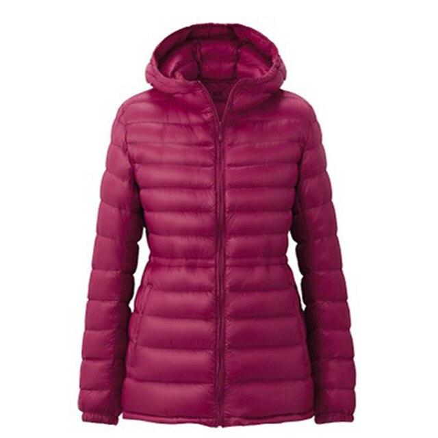 Hooded Ultra Light Down Jacket With Drawstring Waist