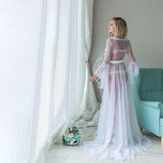 Embroidered French Lace Bridal Nightgown - Wedding Sleepwear Honeymoon Gown - MomyMall