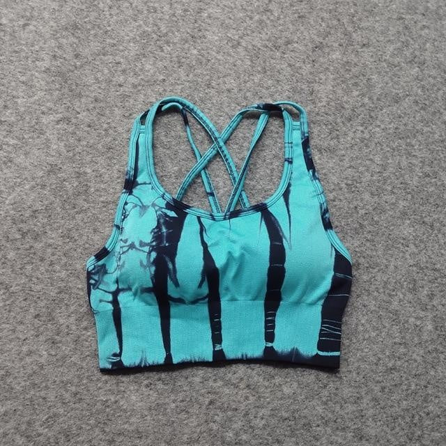 Tie Dye Seamless Push Up Sports Bra Top