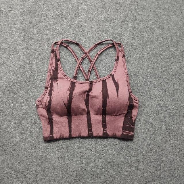 Tie Dye Seamless Push Up Sports Bra Top