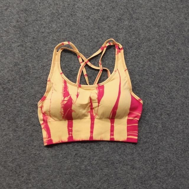 Tie Dye Seamless Push Up Sports Bra Top