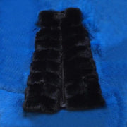 Long Faux Fur Vest - Long Sleeveless Faux Fur Coat