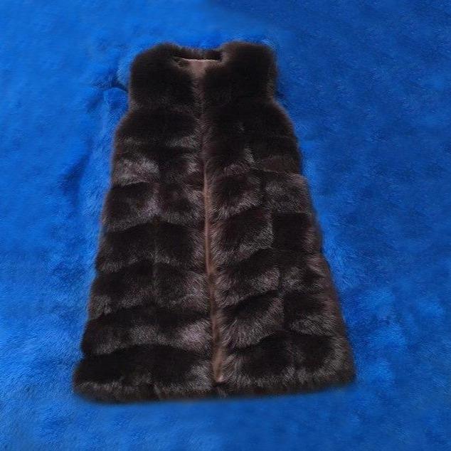 Long Faux Fur Vest - Long Sleeveless Faux Fur Coat