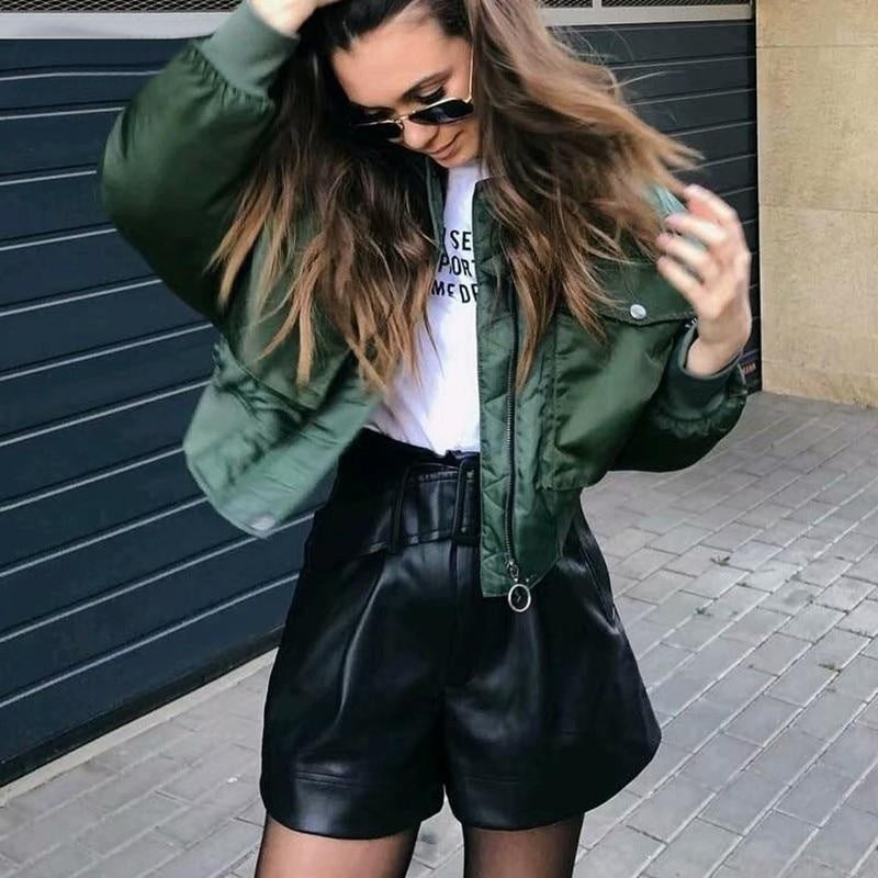 Zippered Parka Winter Bomber Jacket