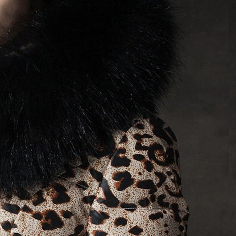 Belted Leopard Print Winter Coat With Faux Fur Hood