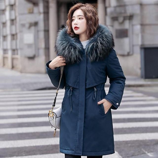 Plus Size 6XL Winter Coat With Fur Inside Coat