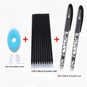 Löschbares Stiftset, 0,5 mm, blau-schwarze Farbtinte, Schreibgelstifte, waschbarer Griff für Schulbüro-Schreibwaren