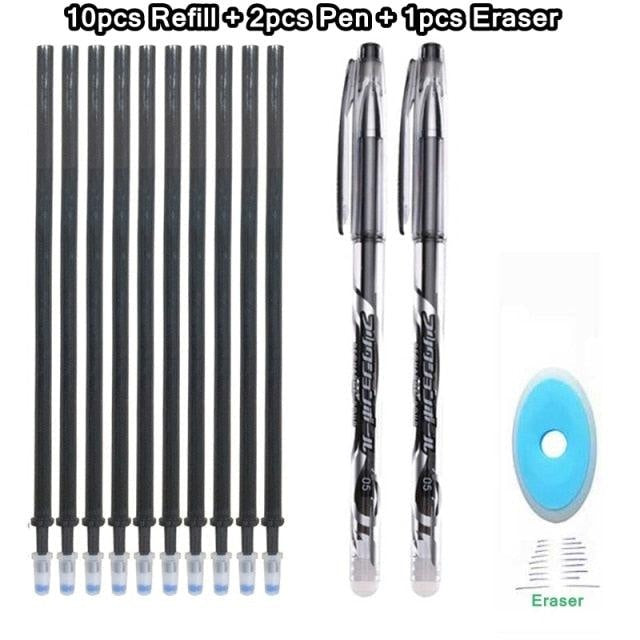 Erasable Pen Set 0.5mm Blue Black Color Ink Writing Gel Pens Washable handle for School Office Stationery Supplies