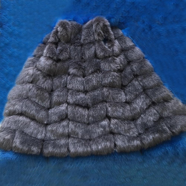 Long Faux Fur Vest - Long Sleeveless Faux Fur Coat