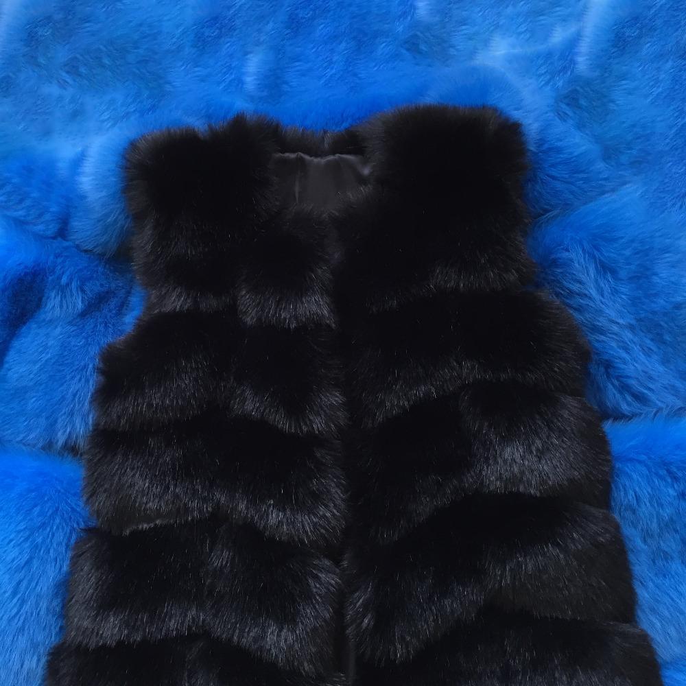 Long Faux Fur Vest - Long Sleeveless Faux Fur Coat