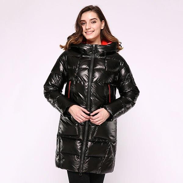 Long Hooded Puffer Coat with Bright Colour Lining