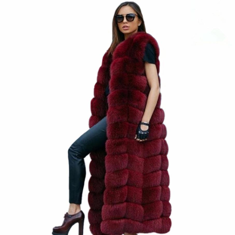 Faux Fur Long Vest - Bubble Style