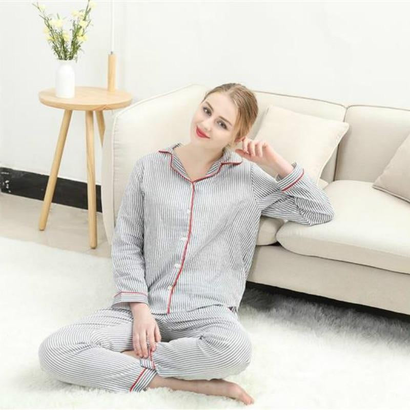 Cotton Long-sleeve and Trouser Pyjama Set