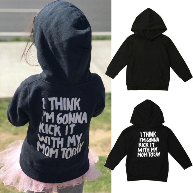 Kick it with My Mom Hoodie - MomyMall Black / 1-2 Toddler