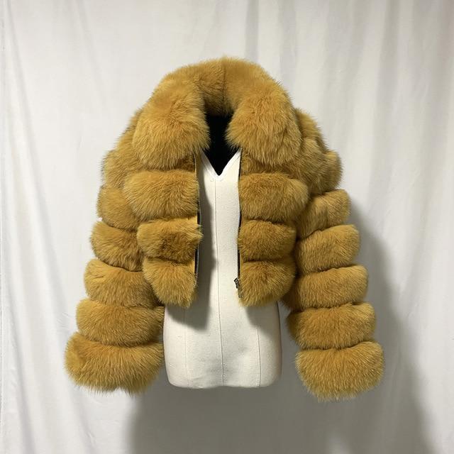 Bubble Coat - Zip Up Faux Fur Crop Coat