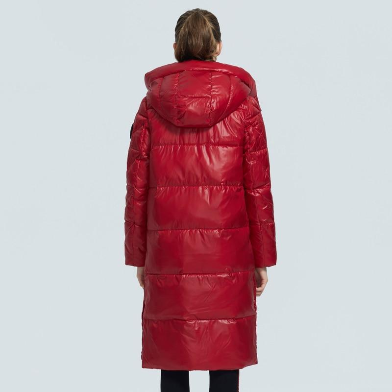 Long Knee Length Thick Winter Coat WIth Stand Collar & Hood