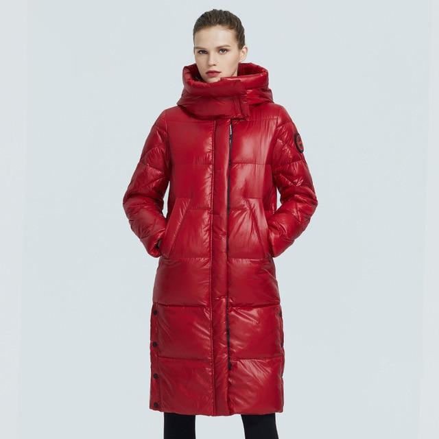 Long Knee Length Thick Winter Coat WIth Stand Collar & Hood