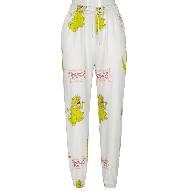 Cartoon Print High Waist Baggy Joggers