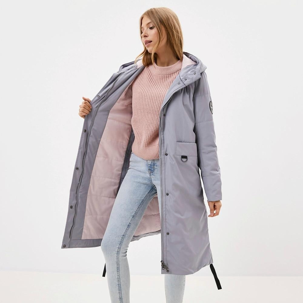 Knee Length Waterproof Coat With Side Zippers & Hood