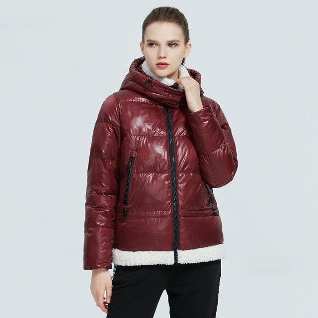 Faux Lambswool Trim Metallic Puffer Jacket With Removable Hood