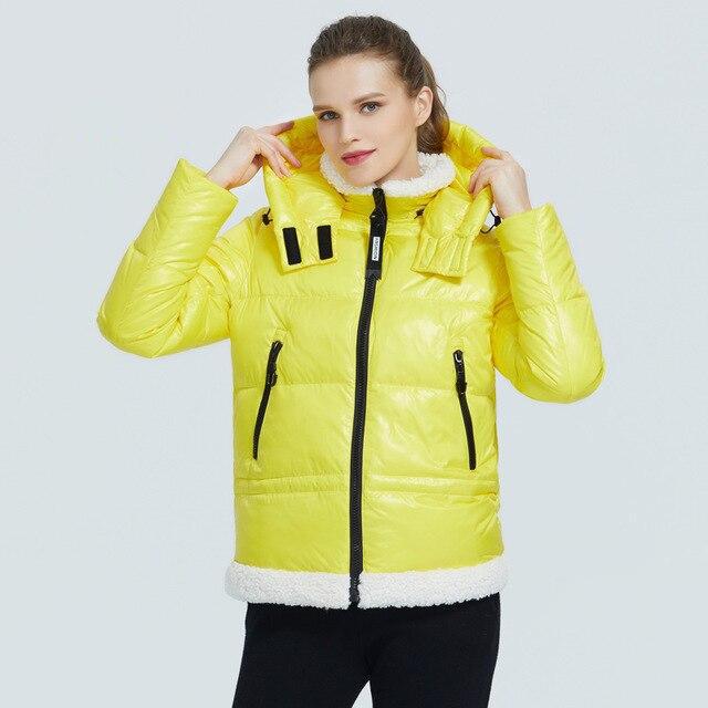 Faux Lambswool Trim Metallic Puffer Jacket With Removable Hood