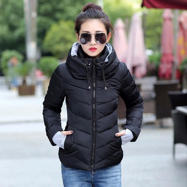 Short Hooded Padded Parka with Hood
